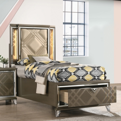 Skylar Twin Bed with Led & Storage