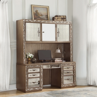 Orianne Executive Computer Desk with Hutch