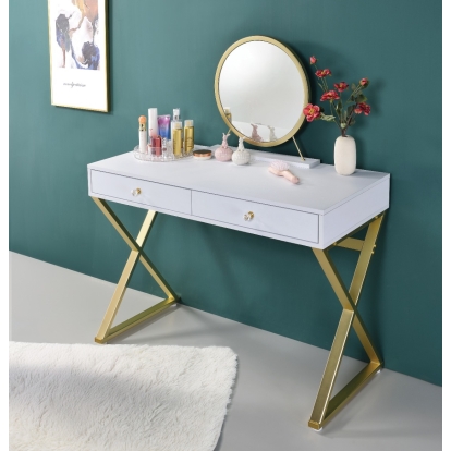 Coleen Vanity Desk with Mirror & Jewelry Tray
