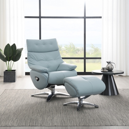 Janella MOTION ACCENT CHAIR with SWIVEL & OTTOMAN