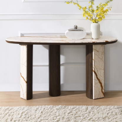 Haidar Console Table with Marble Top