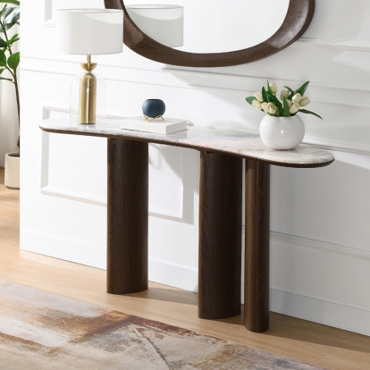 Hanale Console Table with Natural Marble
