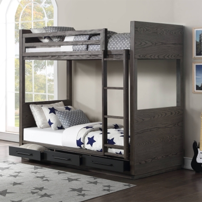 Estevon Twin/Twin Bunk Bed with Storage