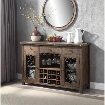 Raphaela Server with Cup Holder & Wine Rack