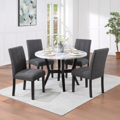 Kusa 5PC Pack Dining Set with Engineered Stone Top