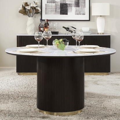 Clayten Round Dining Table with Marble