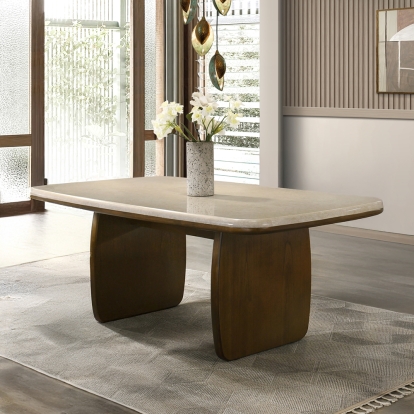 Kasha Dining Table with Natural Marble Top