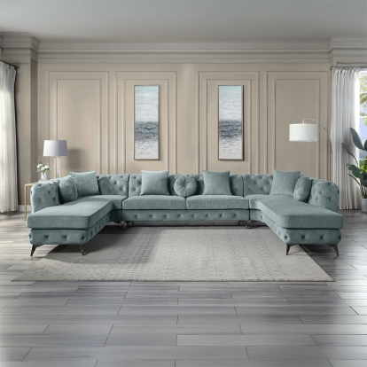 Zerah Sectional Sofa with 7 Pillows
