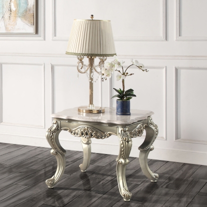 Miliani End Table with Marble Top