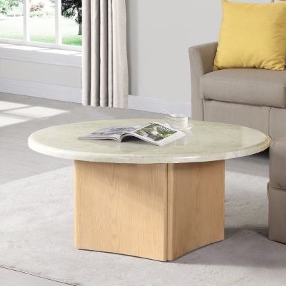 Qwin Coffee Table with Marble Top
