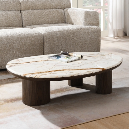 Haidar Coffee Table with Natural Marble