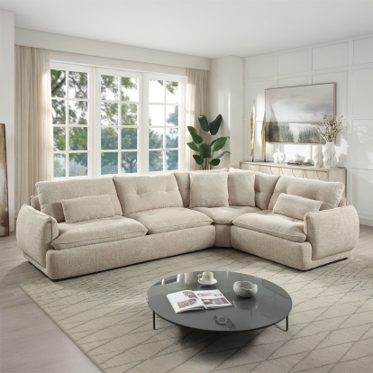 Jonina Sectional Sofa with 4 Pillows