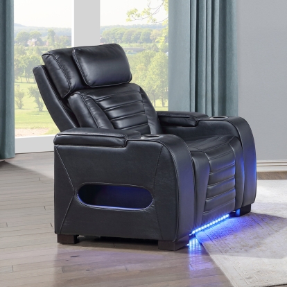 Ephron Power Motion Recliner with Power Headrest & LED